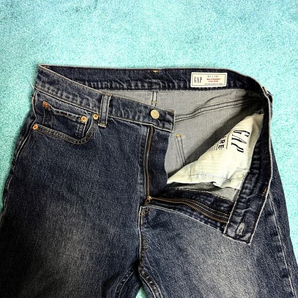 GAP Women’s Y2K Straight Leg Jeans Sz 31/12 Long High Rise 90s Style Dark Indigo - Picture 2 of 16